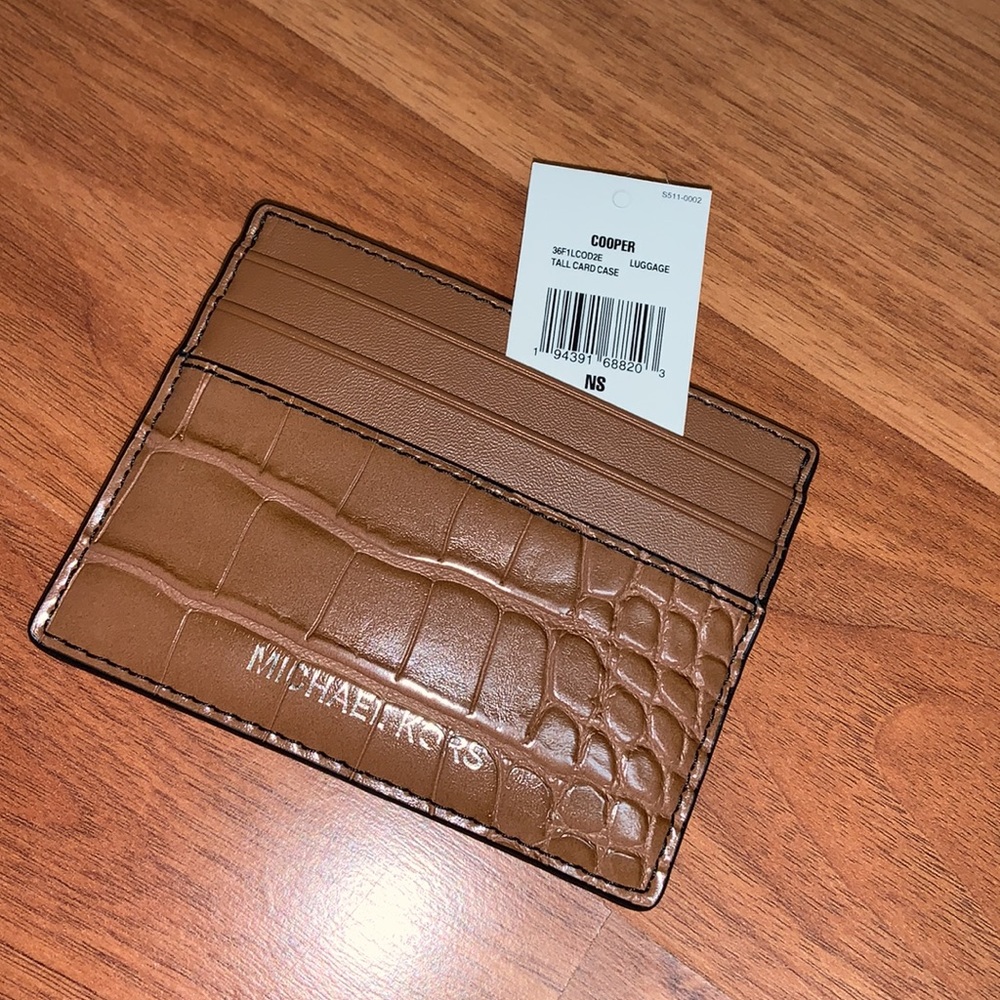NWT Michael Kors Cooper Leather Card Case - Picture 7 of 9